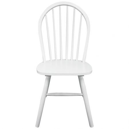 Dining Chairs 4 pcs White Solid Rubber Wood