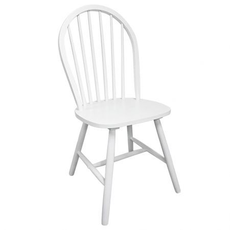 Dining Chairs 4 pcs White Solid Rubber Wood