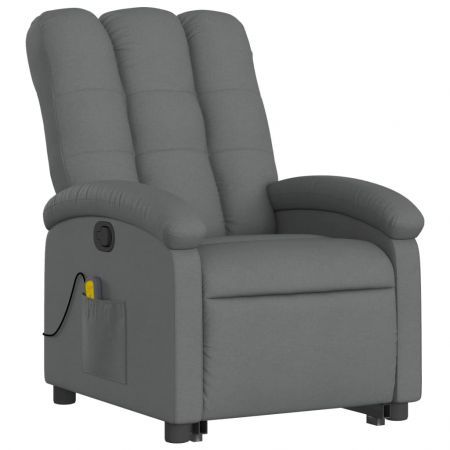 Stand up Massage Recliner Chair Dark Grey Fabric