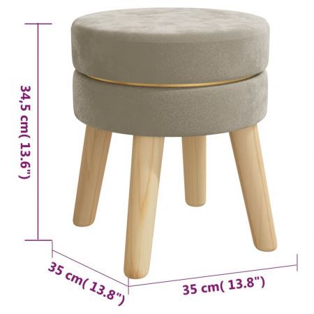 Round Hocker Dark Grey Velvet