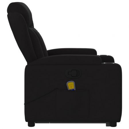 Stand up Massage Recliner Chair Black Fabric