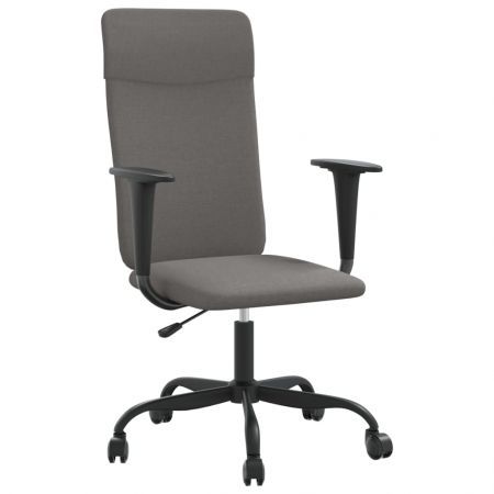 Office Chair Height Adjustable Dark Grey Fabric