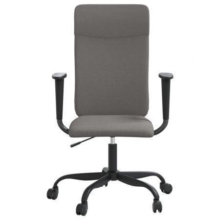 Office Chair Height Adjustable Dark Grey Fabric