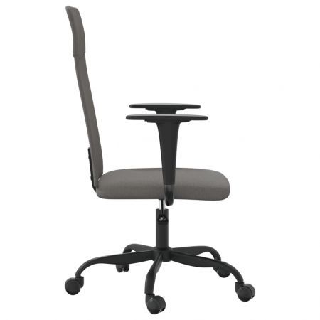 Office Chair Height Adjustable Dark Grey Fabric