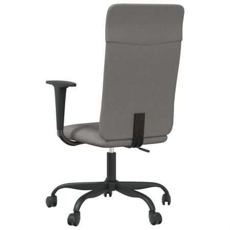 Office Chair Height Adjustable Dark Grey Fabric