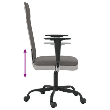 Office Chair Height Adjustable Dark Grey Fabric