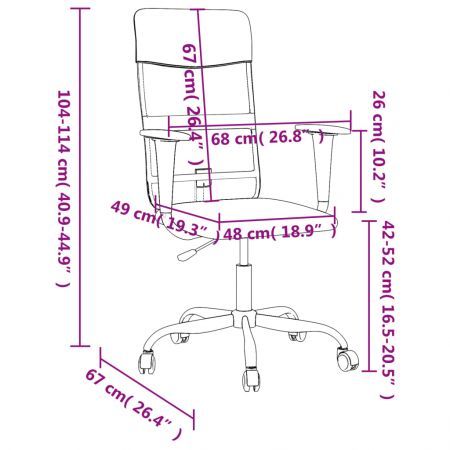 Office Chair Height Adjustable Dark Grey Fabric