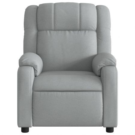 Massage Recliner Chair Light Grey Fabric