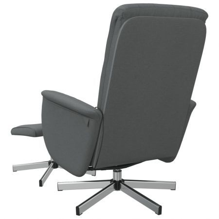 Massage Recliner Chair with Footstool Dark Grey Fabric