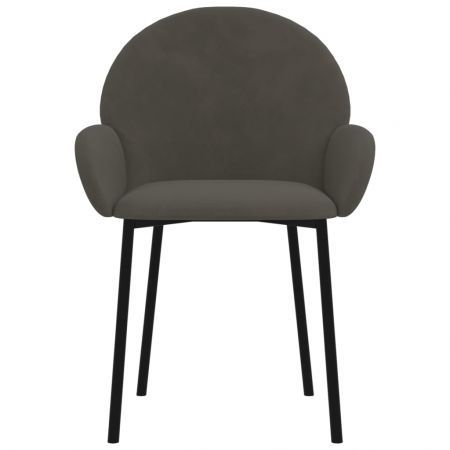 Dining Chairs 2 pcs Dark Grey Velvet