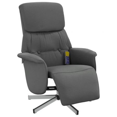 Massage Recliner Chair with Footrest Dark Grey Fabric