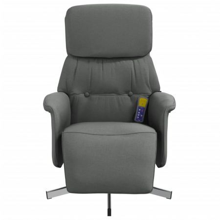 Massage Recliner Chair with Footrest Dark Grey Fabric