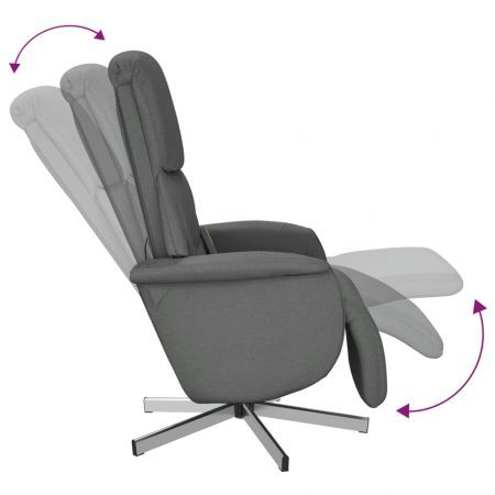 Massage Recliner Chair with Footrest Dark Grey Fabric