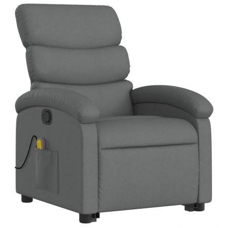 Stand up Massage Recliner Chair Dark Grey Fabric