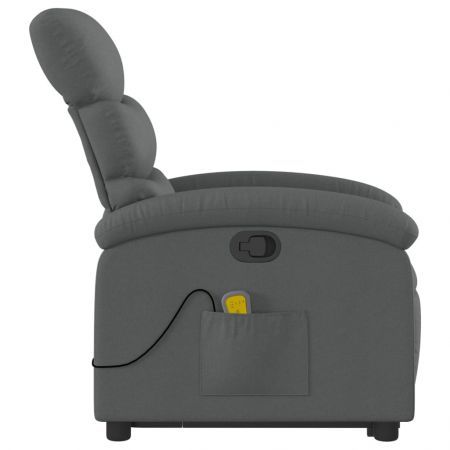 Stand up Massage Recliner Chair Dark Grey Fabric