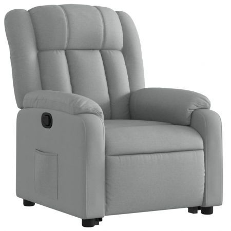 Stand up Massage Recliner Chair Light Grey Fabric