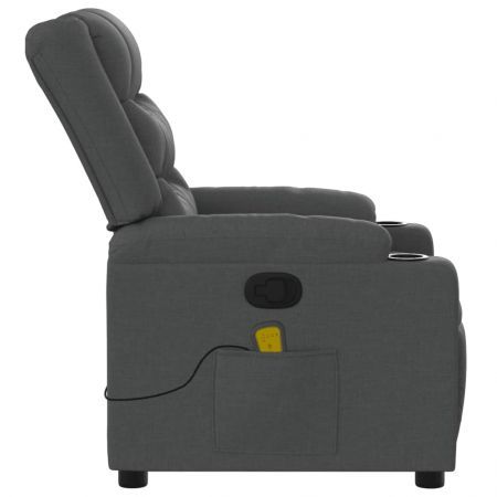 Massage Recliner Chair Dark Grey Fabric