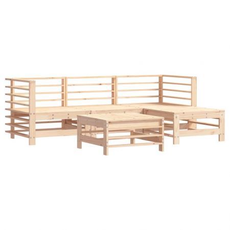 5 Piece Garden Lounge Set with Cushions Solid Wood