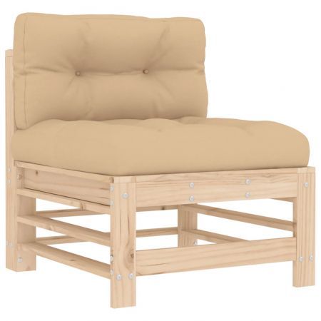 5 Piece Garden Lounge Set with Cushions Solid Wood