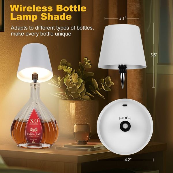 Wireless Bottle Lamp,New 3 Color Rechargeable Wine Bottle Lights for Bars Restaurants (Blue,1PC)