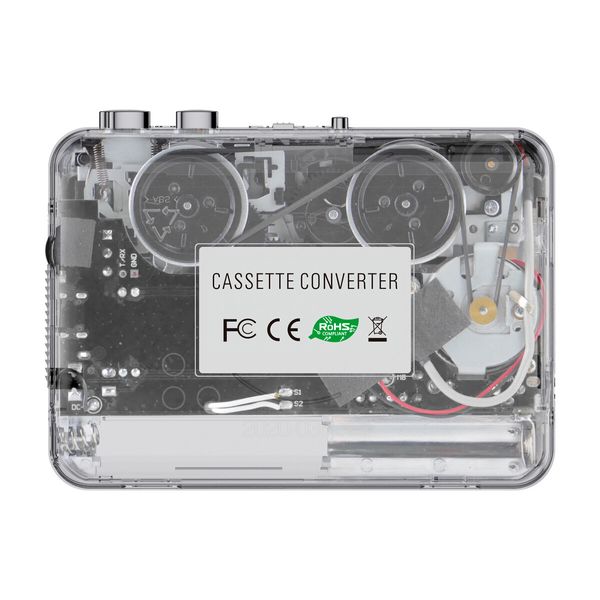 Auto Reverse and Clear Stereo Cassette Player, Cassette Tape to MP3 Converter with Tape Converter Software, Powered by USB Power Cord or AA Battery