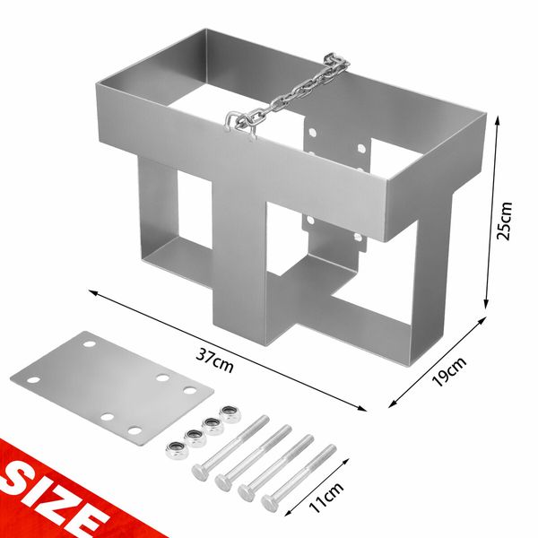 Jerry Gas Can Holder Lockable Metal Fuel Jug Container Petrol Rack Water Carrier Bracket Toolbox for Camper Caravan Trailer Silver