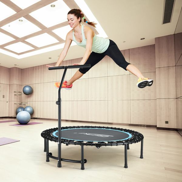 Genki Trampoline Bounce Rebounder Jumping Bungee Fitness Home Gym Workout Indoor Exercise Foldable Round 40 Inch