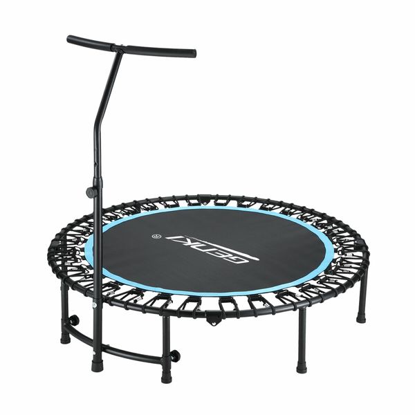 Genki Trampoline Bounce Rebounder Jumping Bungee Fitness Home Gym Workout Indoor Exercise Foldable Round 40 Inch