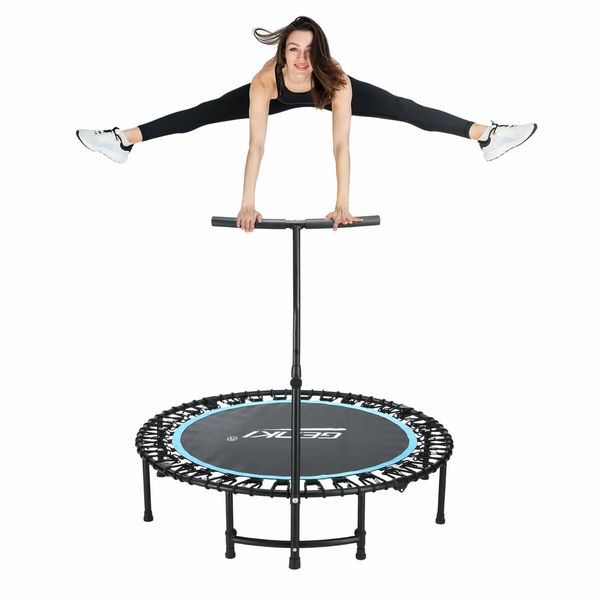 Genki Trampoline Bounce Rebounder Jumping Bungee Fitness Home Gym Workout Indoor Exercise Foldable Round 40 Inch