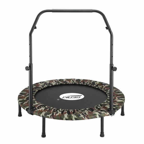 Genki 40Inch Trampoline Bounce Rebounder Jumping Gym Equipment Home Fitness Kids Exericise Round Indoor Cardio Workout Foldable