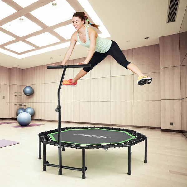 Genki Foldable Trampoline Bounce Rebounder Bungee Exercise Jumping Jogger Home Fitness Gym Equipment Workout 51 Inch