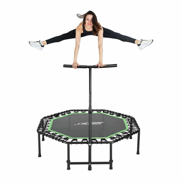 Genki Foldable Trampoline Bounce Rebounder Bungee Exercise Jumping Jogger Home Fitness Gym Equipment Workout 51 Inch