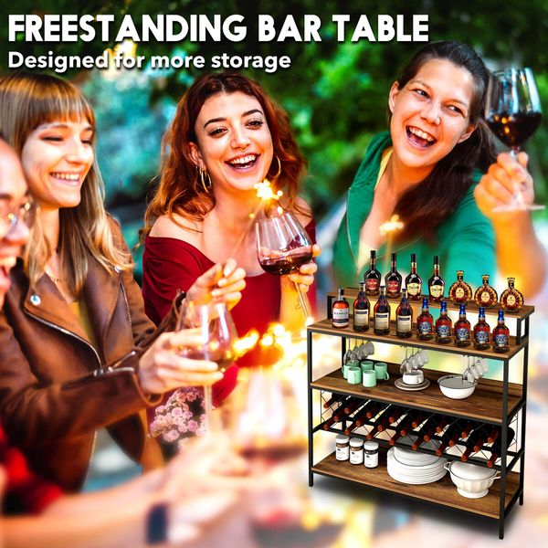 Wine Rack Bar Table Storage Cabinet Glass Bottle Holder Corner Shelves Side Boards Alcohol Cafe Coffee Dining Room Kitchen Display Shelving