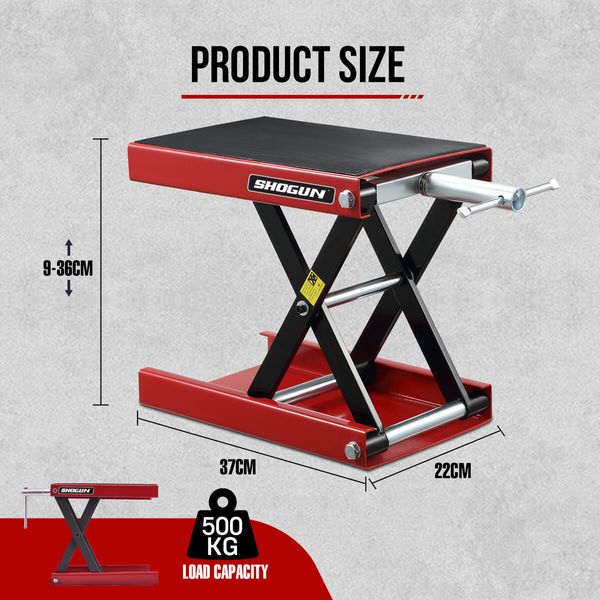 Motorcycle Lift Stand Motorbike Scissor Lifting Jack Hoist ATV Dirtbike Work Platform Repair Bench 500kg Heavy Duty Steel