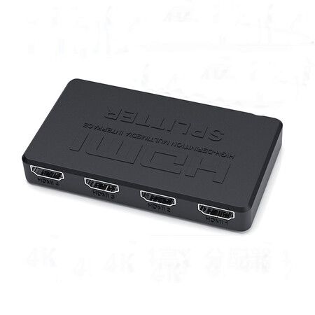 HDMI Splitter 1 in 4 Out with HDMI Cable, 4K HDMI Splitter 1X4 Mirror Screen, USB Power Splitter 1 input 4 Output support 4KX2K, 1080P@60Hz, 3D, HDR, 1 Source to 4 HDMI displays