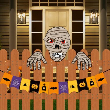 Halloween Fence Peeker Decoration Scary Peeper, Halloween Garden Yard Decor for Home Pathway