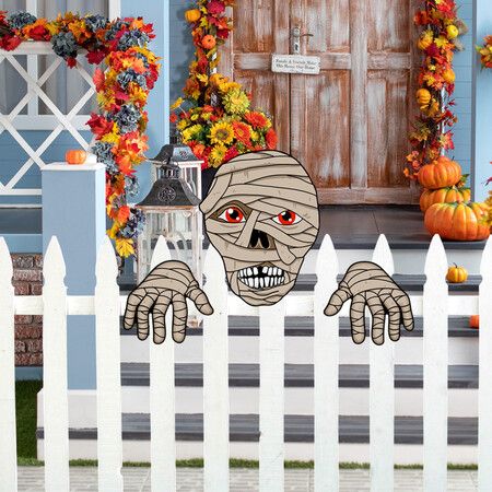 Halloween Fence Peeker Decoration Scary Peeper, Halloween Garden Yard Decor for Home Pathway