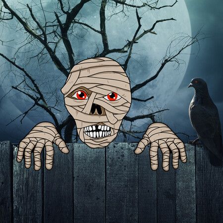 Halloween Fence Peeker Decoration Scary Peeper, Halloween Garden Yard Decor for Home Pathway