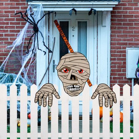 Halloween Fence Peeker Decoration Scary Peeper, Halloween Garden Yard Decor for Home Pathway