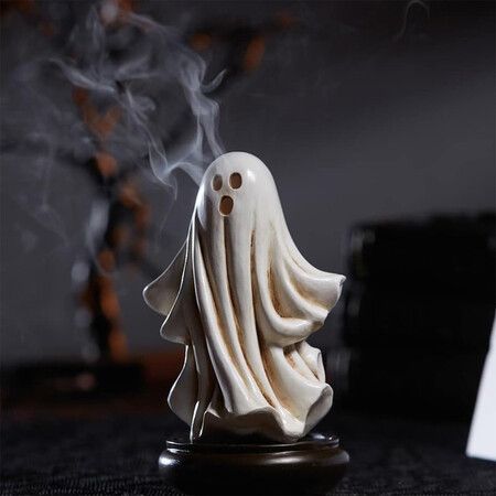 Halloween Cute Ghost Incense Holder, Ghost Decor Incense Waterfall, Home Chimney Decorations for Bedroom Livingroom