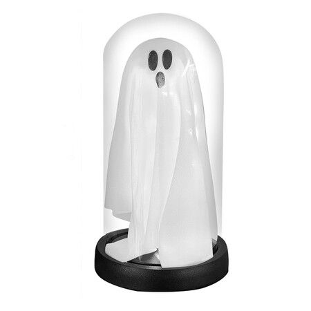 Halloween Decorations Indoor Light Up Ghost in Glass Cloche Cute Ghost with Light for Home Kitchen Mantel Tabletop Party Decor