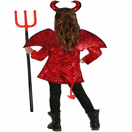 125-135cm Girl  Devil Costume  Devil Jacket Outfit Horn headwear Wings Dress up Halloween Christmas Party Costume