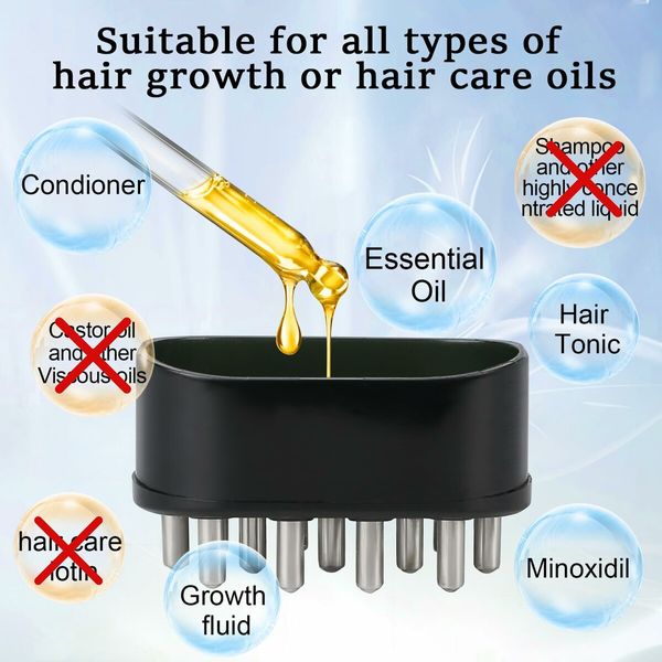 Hair Oil Applicator and Scalp Massager Portable 2 in 1 Oil Dispenser Brush for Hair Growth