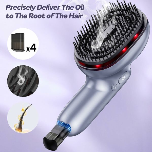 Electric Scalp Massager 3 in 1 Handheld Hair Growth Comb Portable Cordless Hair Oil Applicator Brush