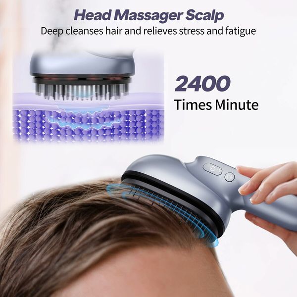 Electric Scalp Massager 3 in 1 Handheld Hair Growth Comb Portable Cordless Hair Oil Applicator Brush