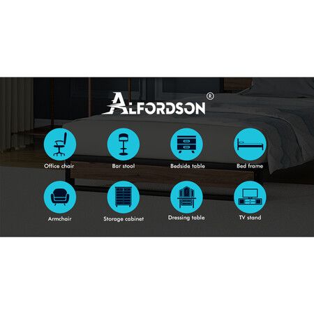 ALFORDSON Metal Bed Frame Single Size Industrial Platform Mattress Base Wood