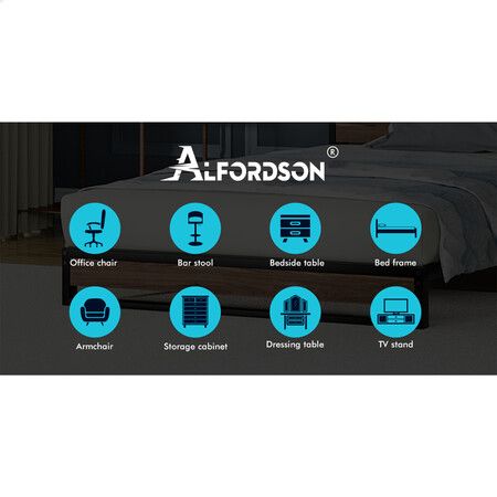 ALFORDSON Metal Bed Frame King Single Size Industrial Platform Mattress Base Wood