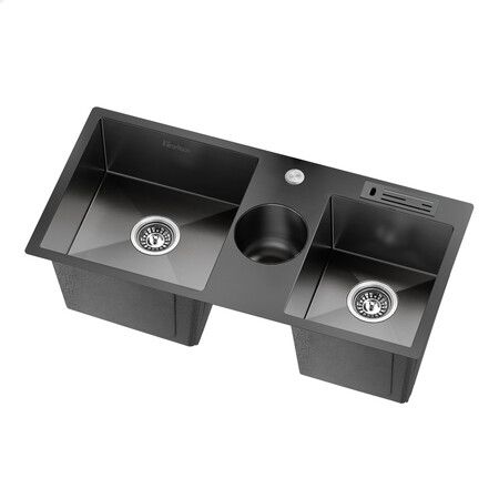 ALFORDSON Kitchen Sink Basin Stainless Steel Drop in Flush Mount 940X460MM Black