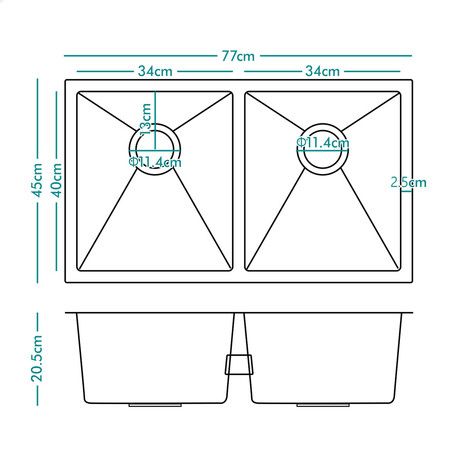 ALFORDSON Kitchen Sink Stainless Steel Drop in Flush Under Mount Basin 770X450MM