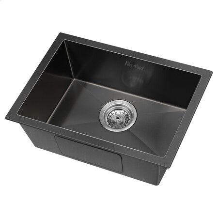 ALFORDSON Kitchen Sink Stainless Steel Drop in Flush Under Mount 450X300MM Black